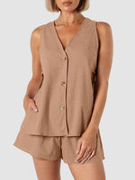 Button Up Top and Shorts Set