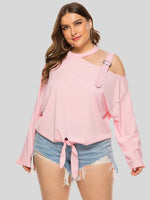 Cold-Shoulder Tied Top