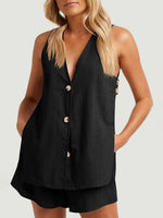 Button Up Top and Shorts Set