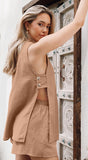 Button Up Top and Shorts Set