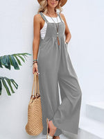 Wide Leg Overalls with Pockets