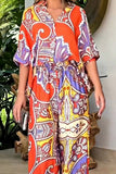 Printed Half Sleeve Shirt and Wide Leg Pants Set