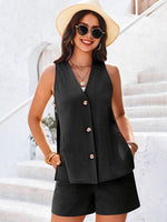 Button Up Top and Shorts Set