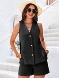 Button Up Top and Shorts Set