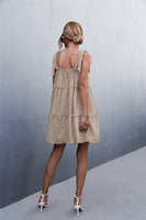 Frill Tiered Tie Shoulder Mini Cami Dress