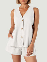 Button Up Top and Shorts Set