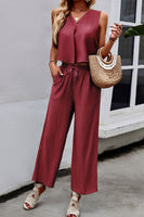 V-Neck Tank and Drawstring Pants Set