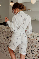 Printed Shirt and Cuffed Bermuda Shorts Set