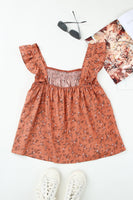 Floral Smocked Square Neck Top