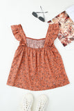 Floral Smocked Square Neck Top