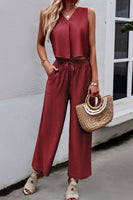 V-Neck Tank and Drawstring Pants Set
