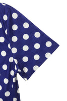 Plus Size Polka Dot Round Neck Top and Wide Leg Pants Set