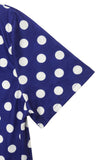 Plus Size Polka Dot Round Neck Top and Wide Leg Pants Set