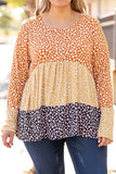 Floral Color Block Babydoll Top