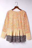Floral Color Block Babydoll Top