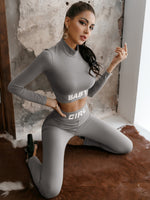 Cropped Mock Neck Top and Leggings Set