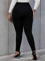 Curvy Decorative Button Skinny Pants