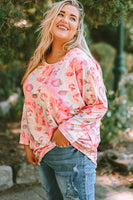 Plus Size Printed Dolman Sleeve Top