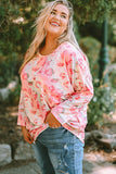 Plus Size Printed Dolman Sleeve Top