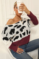 Regular/Curvy Two-Tone Boat Neck Sweater