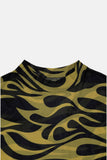 Full Size Abstract Print Mock Neck Bodysuit