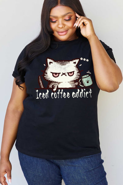 ICED COFFEE ADDICT Graphic Cotton Tee
