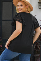 Butterfly Sleeve Round Neck Top