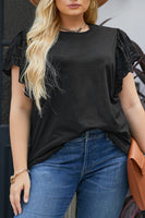 Butterfly Sleeve Round Neck Top