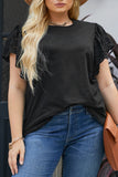Butterfly Sleeve Round Neck Top