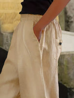 Curvy Buttoned Slit Pants with Pockets