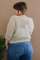 Gracefully Golden Full Size Run Openwork Sweater