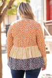 Floral Color Block Babydoll Top