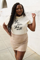 SHE CAN SHE WILL Short Sleeve T-Shirt