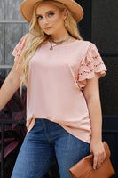 Butterfly Sleeve Round Neck Top