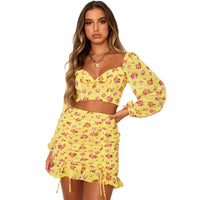 Flower Chiffon Skirt Set