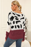 Regular/Curvy Two-Tone Boat Neck Sweater