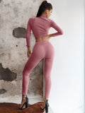Cropped Mock Neck Top and Leggings Set