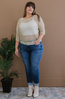 Gracefully Golden Full Size Run Openwork Sweater