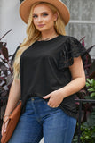 Butterfly Sleeve Round Neck Top