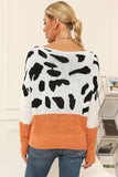 Regular/Curvy Two-Tone Boat Neck Sweater