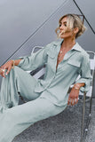 Roll-Tab Sleeve Shirt and Ankle-Tie Pants Set