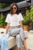 Positivity Letter Graphic Short Sleeve T-Shirt