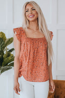 Floral Smocked Square Neck Top