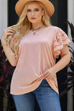 Butterfly Sleeve Round Neck Top