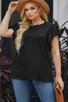 Butterfly Sleeve Round Neck Top