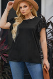 Butterfly Sleeve Round Neck Top