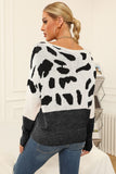 Regular/Curvy Two-Tone Boat Neck Sweater