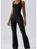 Cutout Wide Strap Bootcut Active Jumpsuit