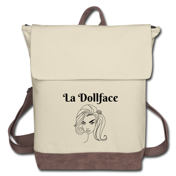 Canvas Backpack - ivory/brown