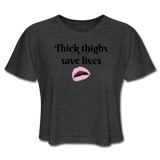 Women's Cropped T-Shirt - deep heather